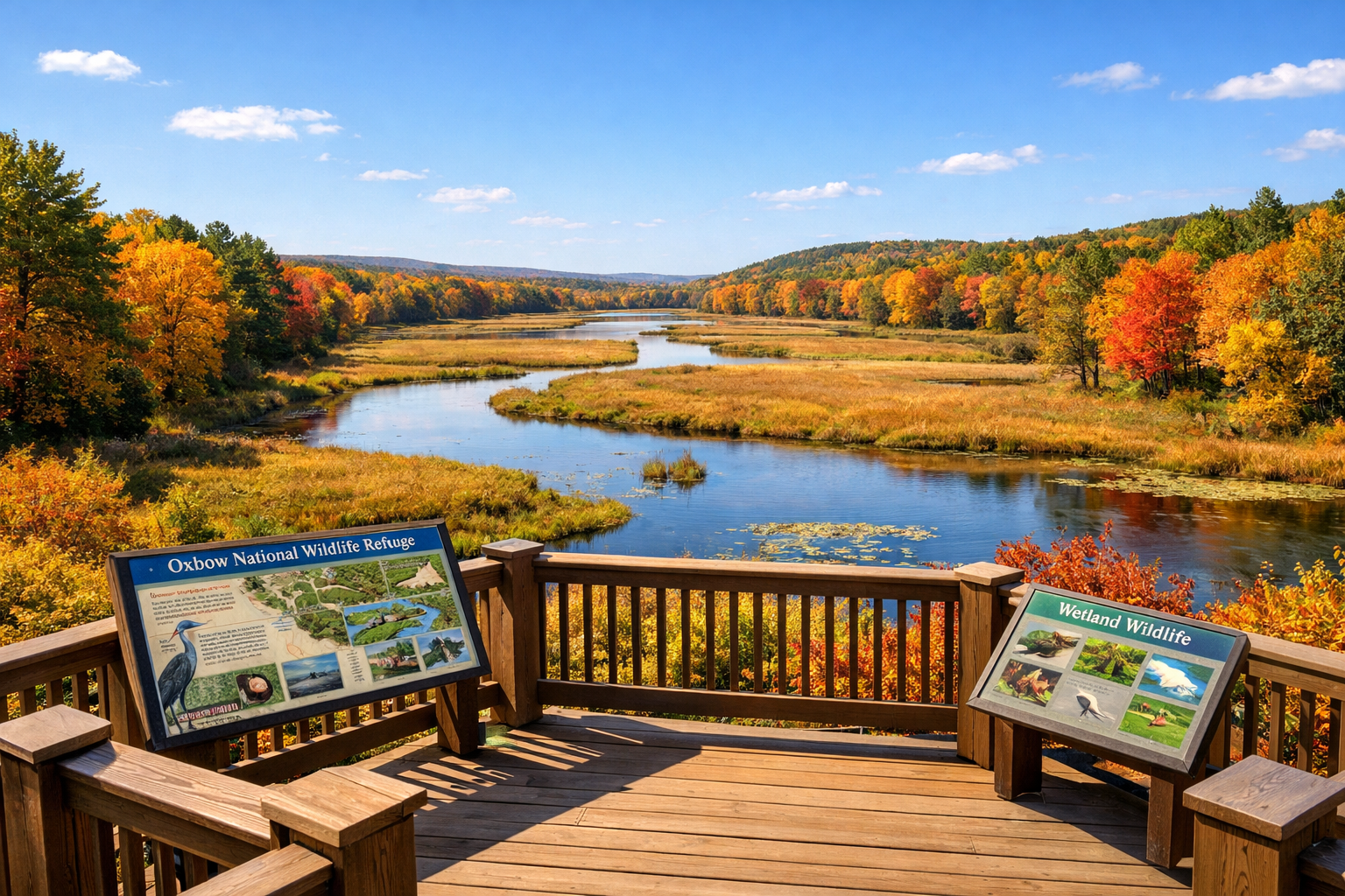 Oxbow national wildlife refuge in harvard, ma - still river wetlands and conservation habitat