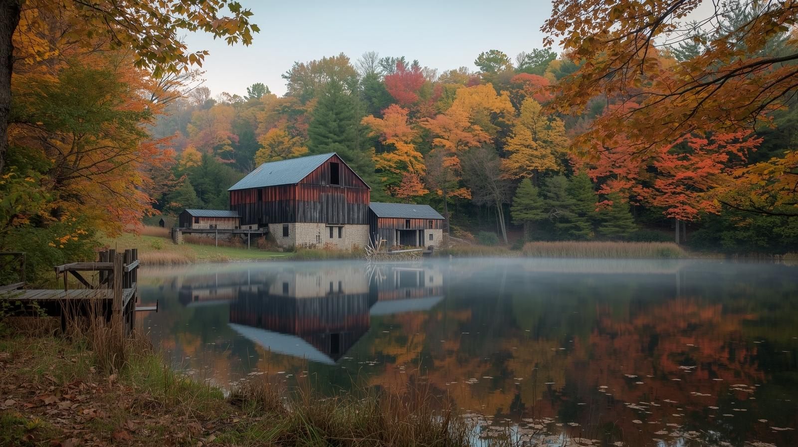 Moore state park in paxton, ma showing historic sawmill site and moore's pond