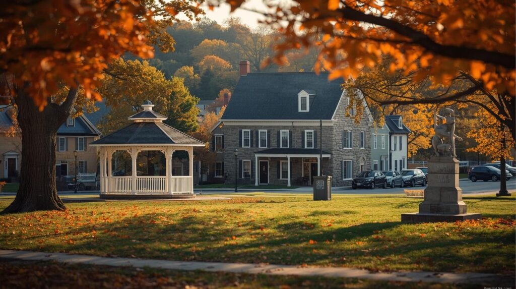 Sterling center historic district featuring town common and mary had a little lamb statue